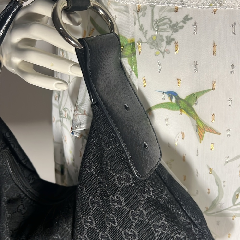 Gucci GG Canvas Horsebit Chain Black Bag $450 OBO. Missing Some Hardware - Picture 5 of 13